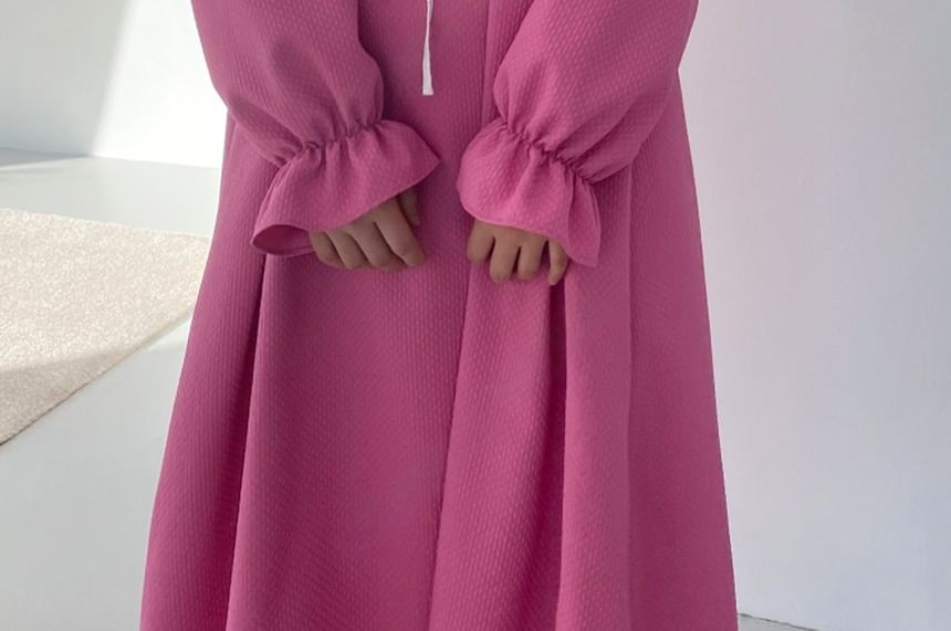 Chubby Girl - Lange mouwen kanten matrozenkraag losse midi-jurk