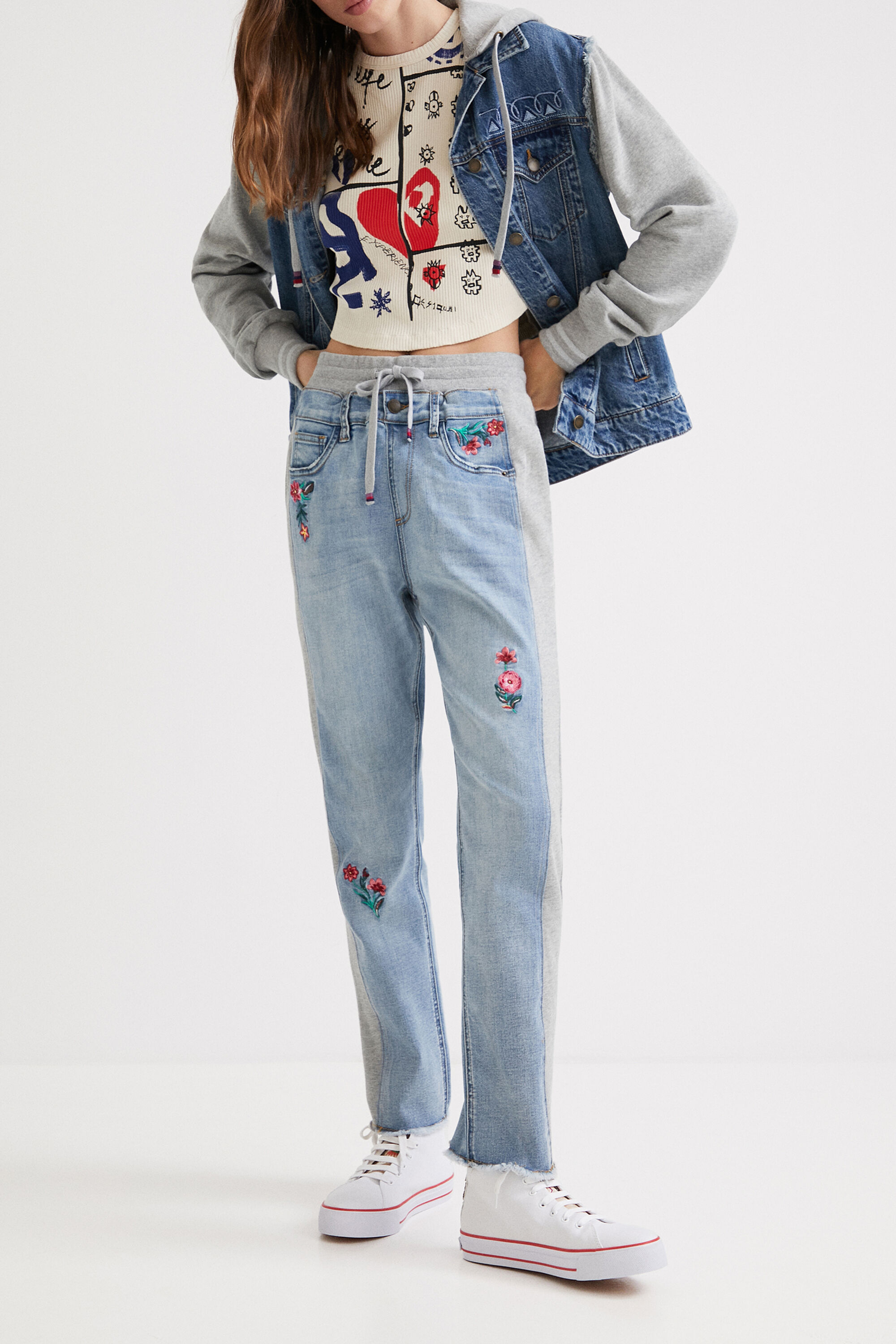 Jogging-jean floral