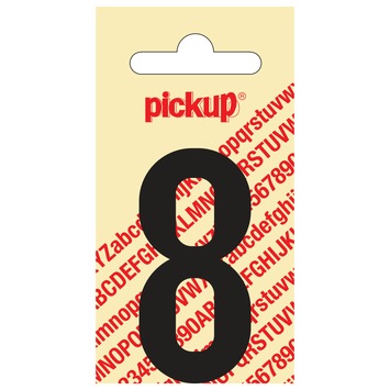 Pickup plakcijfer 8 60 mm zwart