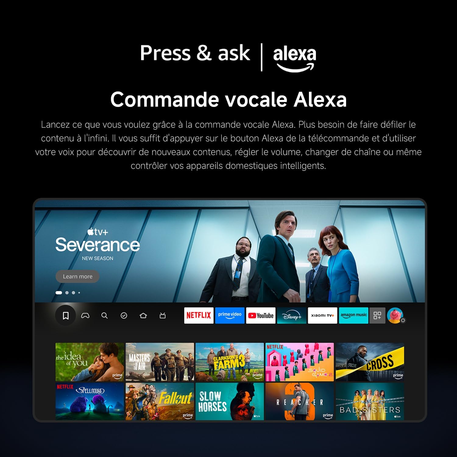 Xiaomi TV F 50, 127 cm (50 Pouces), 4K UHD, Smart TV, Fire TV, Contrôle Vocal Alexa, HDR10, MEMC, Mode Game Boost 120Hz, 2Go+32Go, Compatible avec AirPlay [Classe énergétique F]