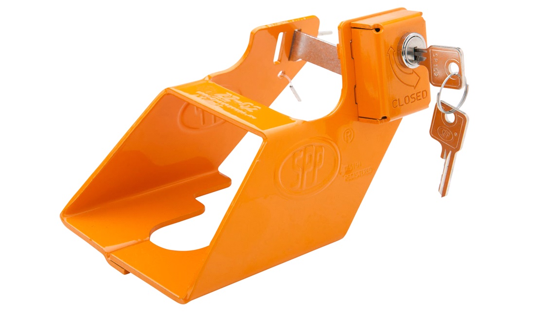 Trailerlås med indbygget lås orange