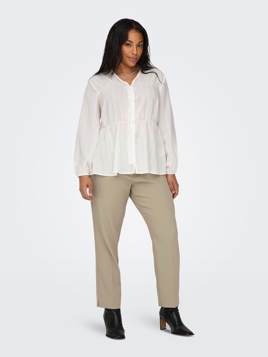 CARVERONICA-ELLY Hohe Taille Slim Fit Hose Trench Coat