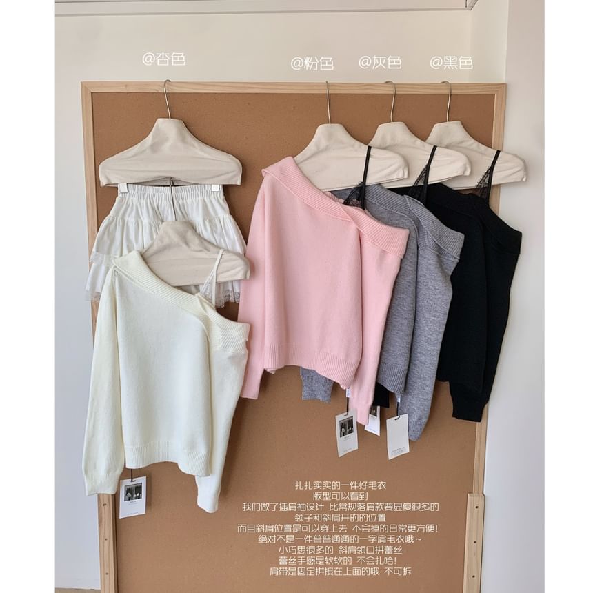 Dute - Mock Two-Piece Off Shoulder Trui