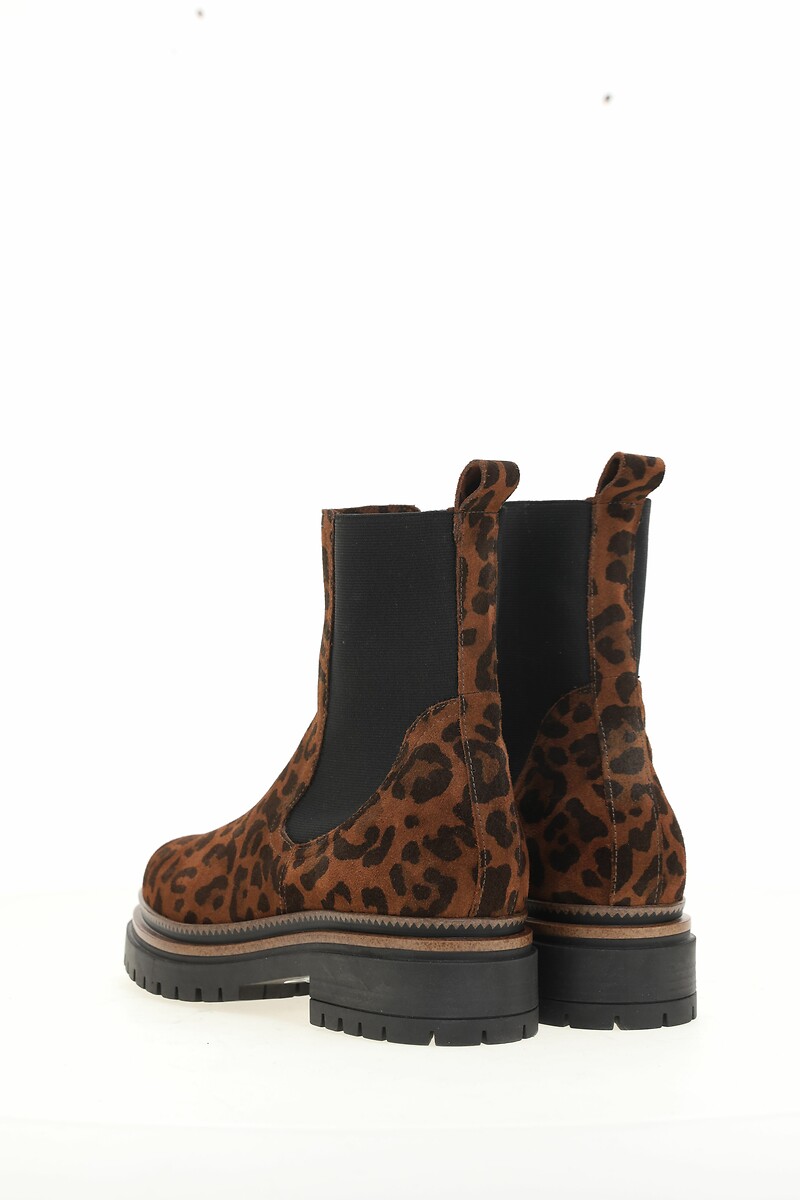 MJUS<br>Botas Chelsea de camurça com estampa de leopardo