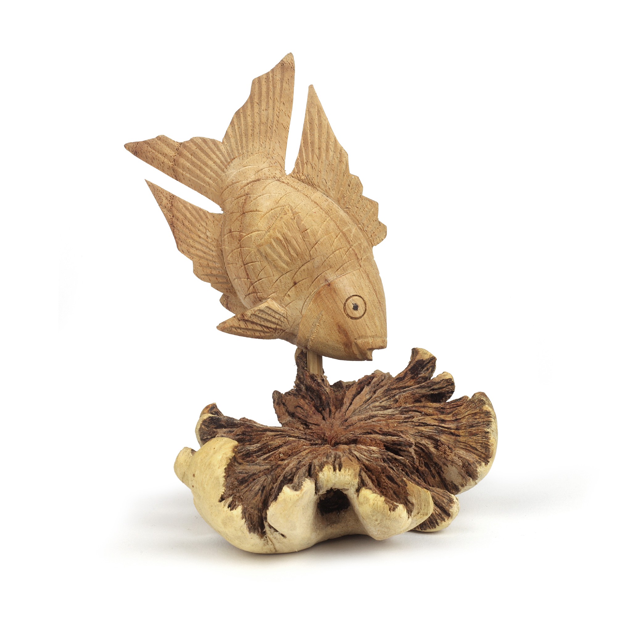 Figur 'Goldfisch' aus Holz, H 15 cm, B 13 cm, T 13 cm von fischer's lagerhaus