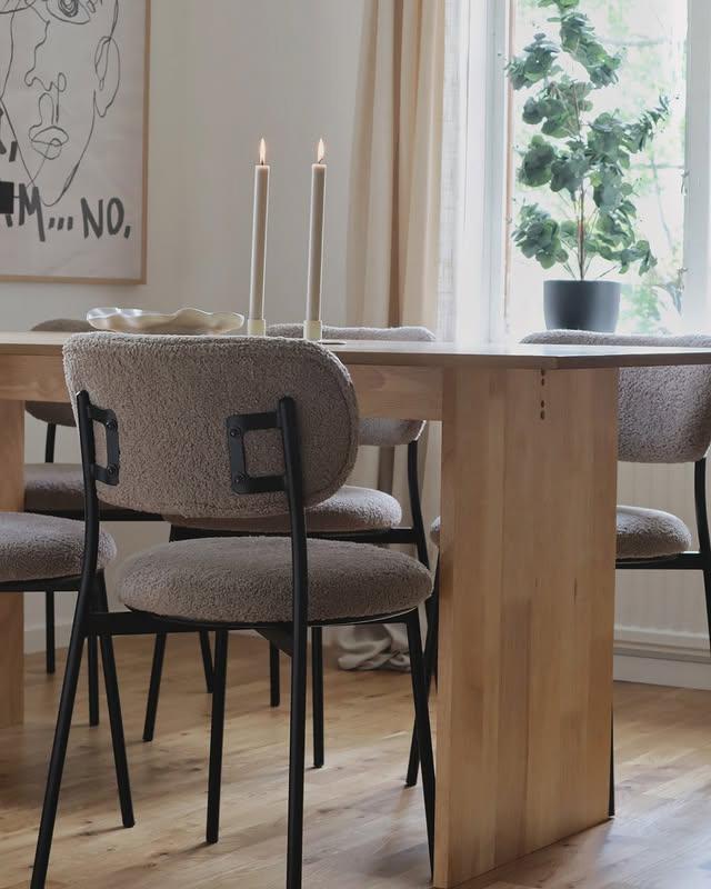 Set van 2 eetkamerstoelen CASEY Bouclé Taupe