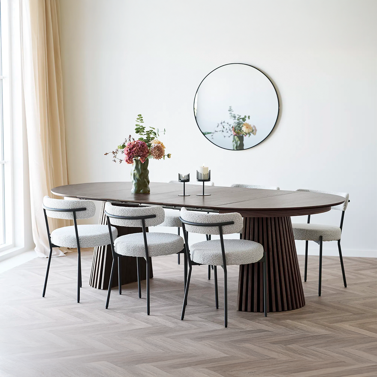 Uitschuifbare houten eettafel Alko - 120 tot 240 Walnoot