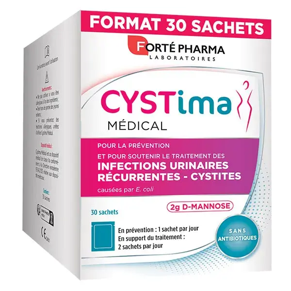 Forté Pharma Cystima Medical Infecções do Trato Urinário Cistite D-Manose 30 sachês