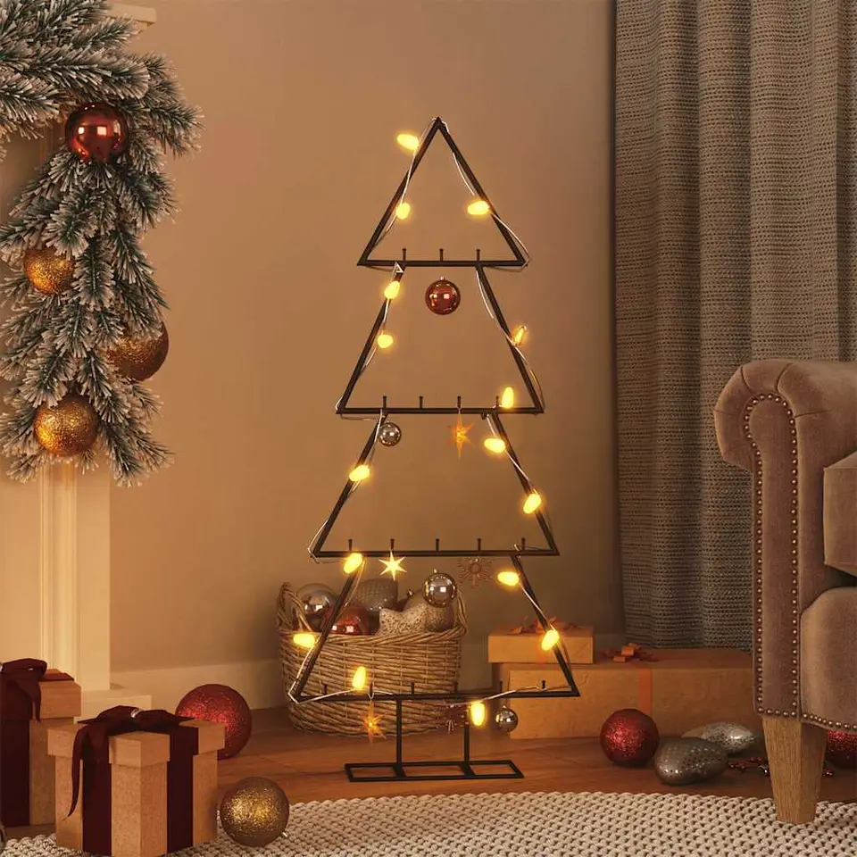 vidaXL Kerstdecoratie kerstboom 125 cm metaal zwart