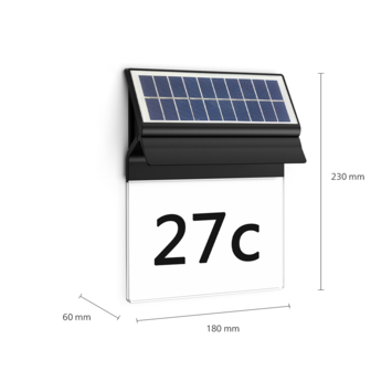 Philips solar wandlamp Enkara zwart
