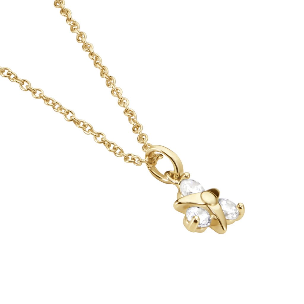 Collier Plaqué Or Jacinth Oxyde De Zirconium