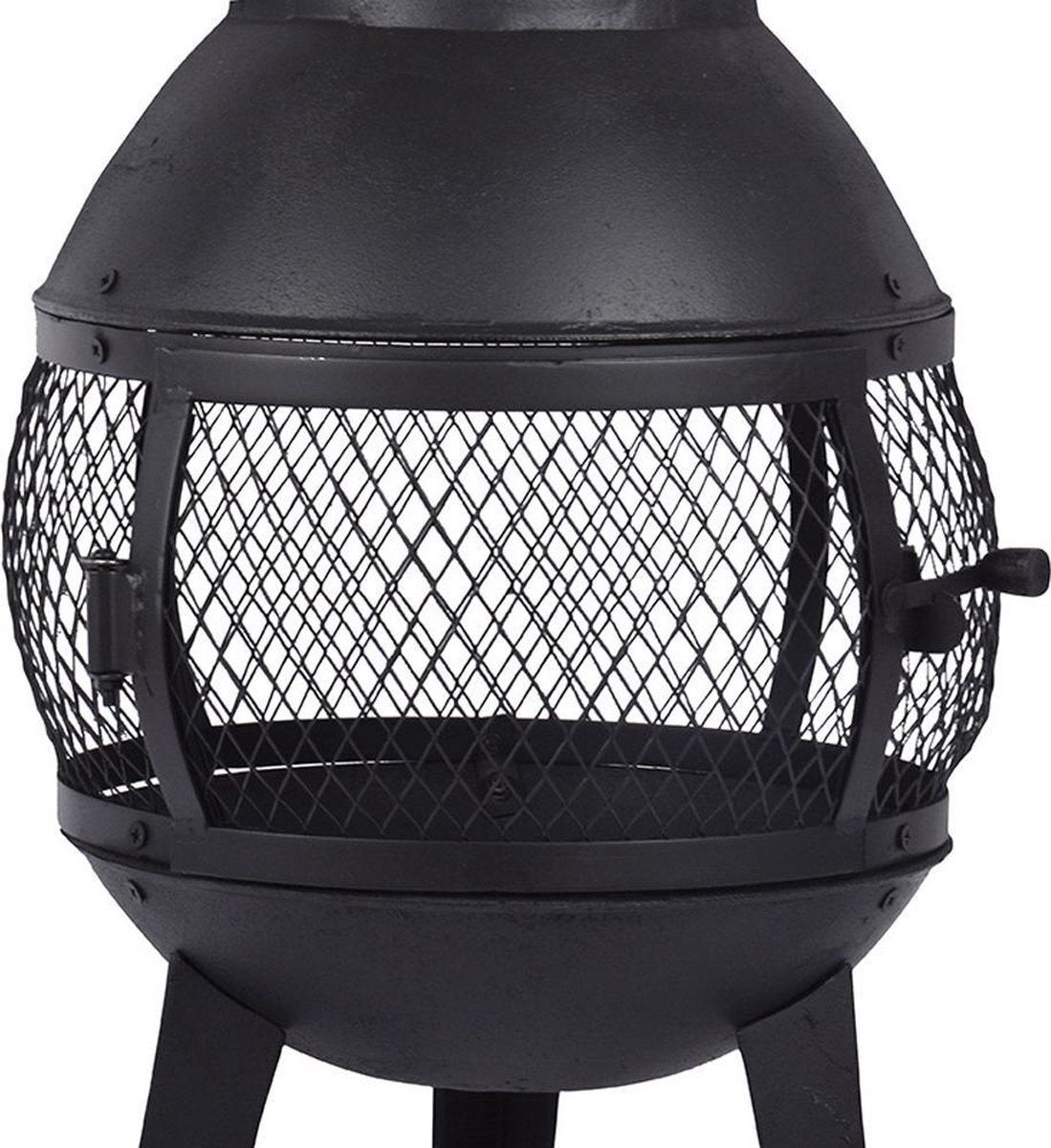 Esschert Design buitenkachel Fancy Flames zwart D 42 H 120,5 cm