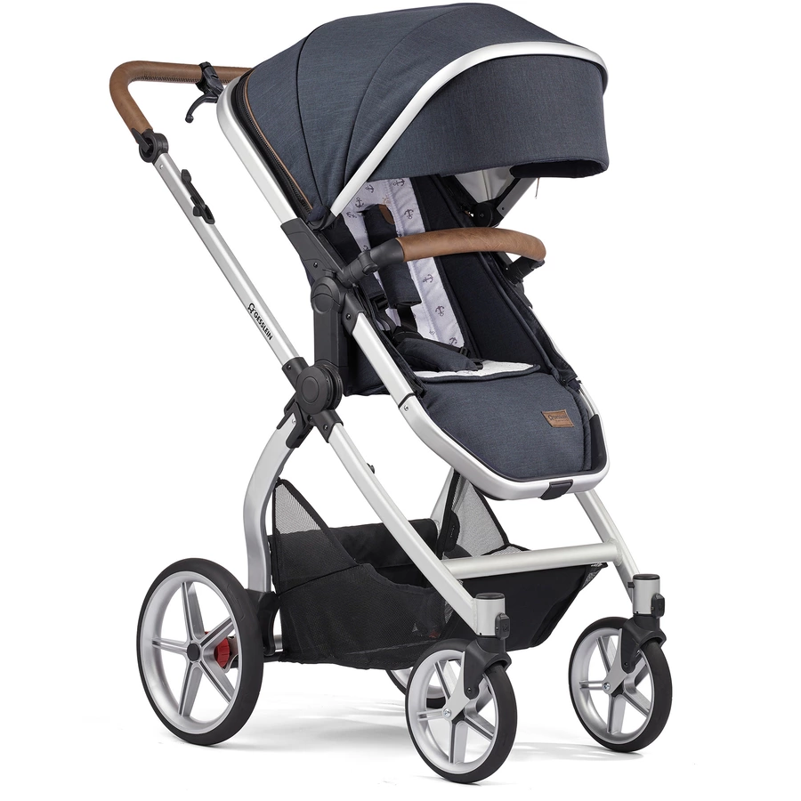GESSLEIN Kombikinderwagen FX4 Life mit Handbremse, marine meliert