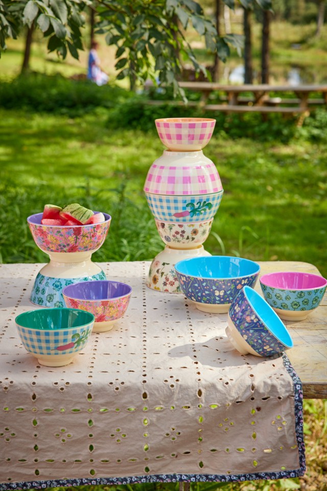 Rice - Melamine Bowl with Swedish Flower Print - Medium - 700 ml