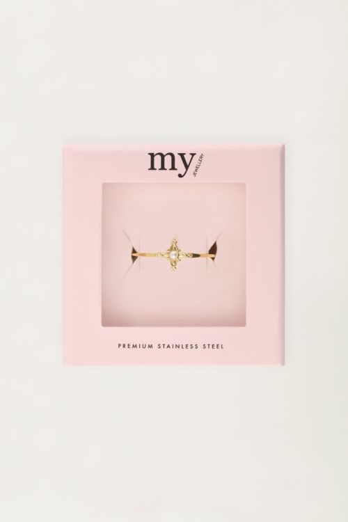 Minimalistische ring met parel