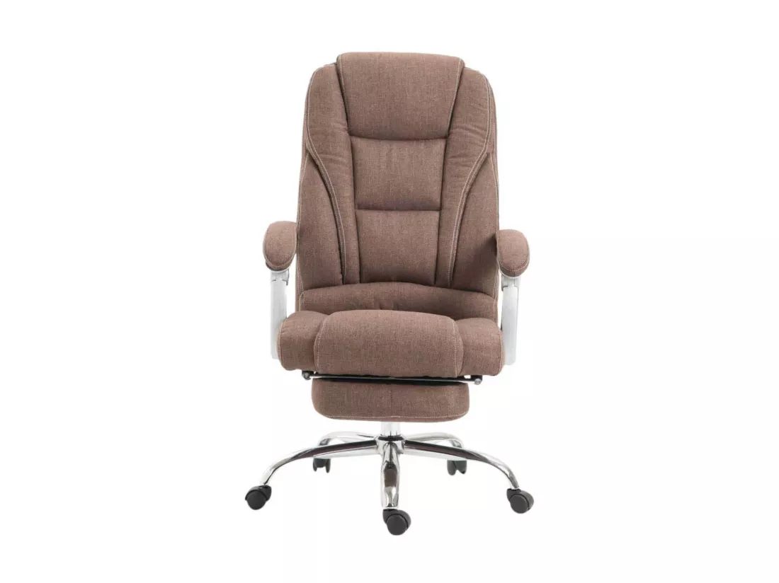 Chaise de bureau - Tissu & Métal chromé - Marron - Pacific