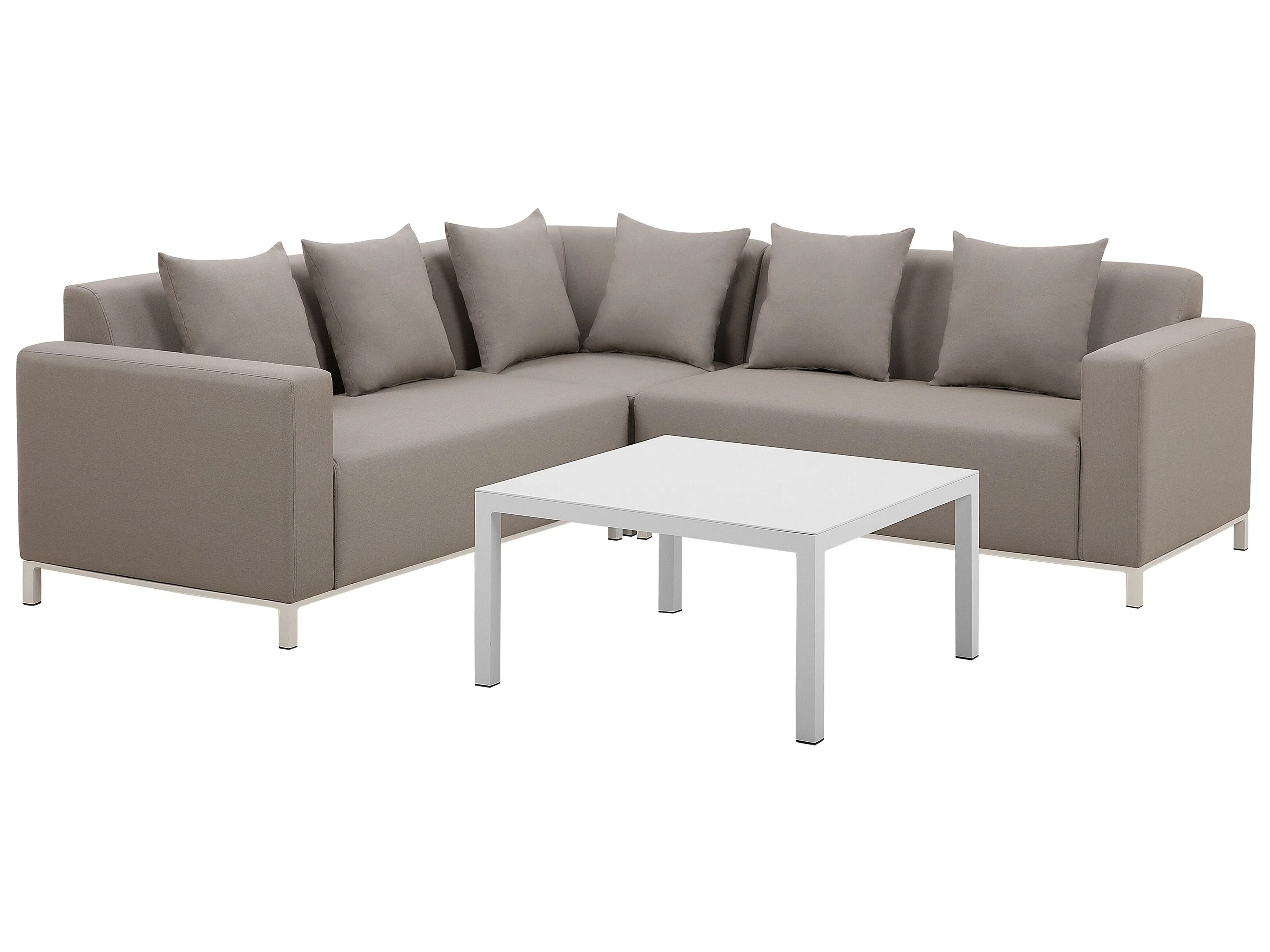 Tuin hoekloungeset met tafel 5-zits BELIZE linkszijdig modulair Beige