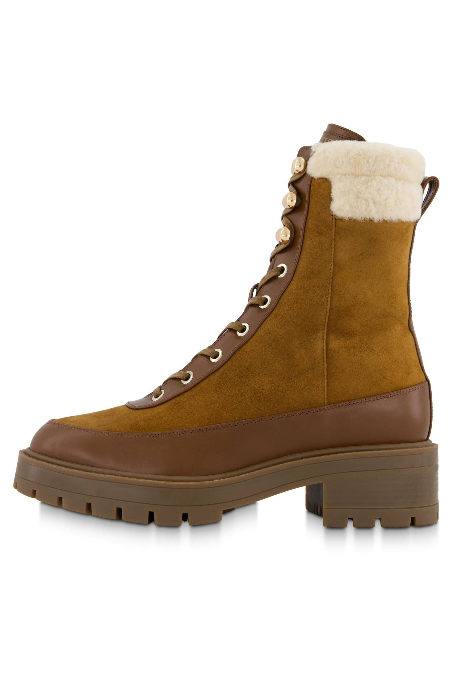 Aquazzura| Damen Schnürboots VERY CORTINA SHEARLING BOOTIE aus Leder