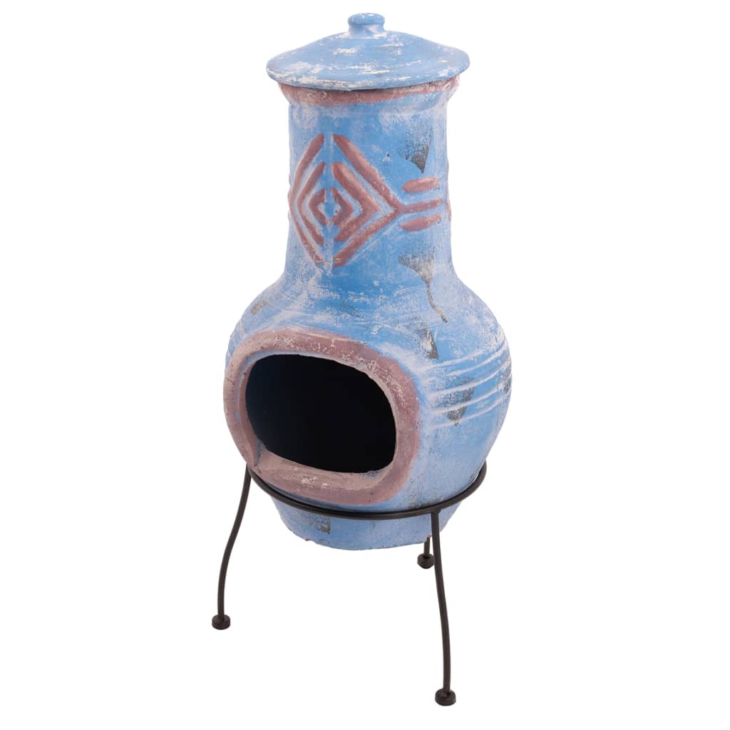 Cheminée colima argile bleu marine/rouge 86031