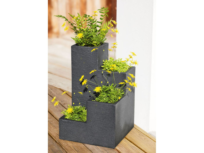 Bloempot in trapvorm