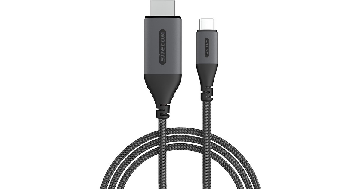 SitecomUSB-C naar HDMI 2.1 kabel  (Zwart/grijs, 1,8 meter)