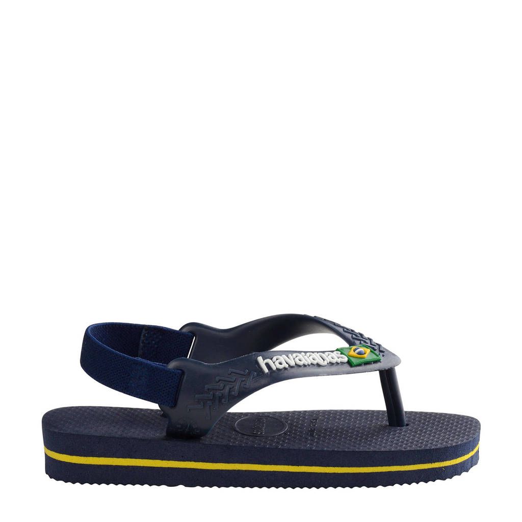 Havaianas Baby Brasil Logo IIteenslippers met hielbandje blauw