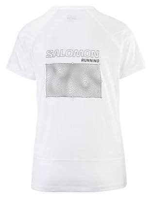 Maillot manches courtes Salomon Cross Run Graphic Blanc Femme