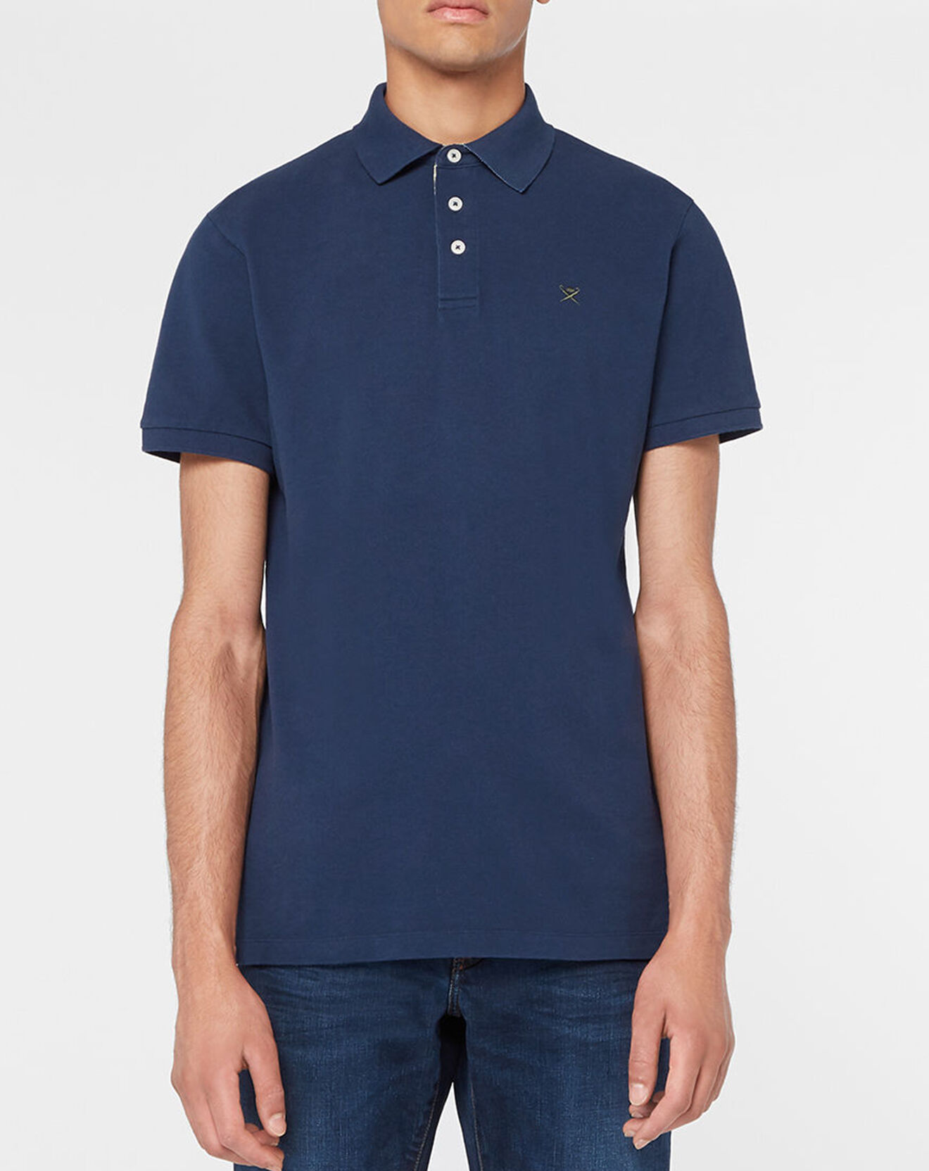 Hackett London Polo Classic Fit Piqué bleu marine
