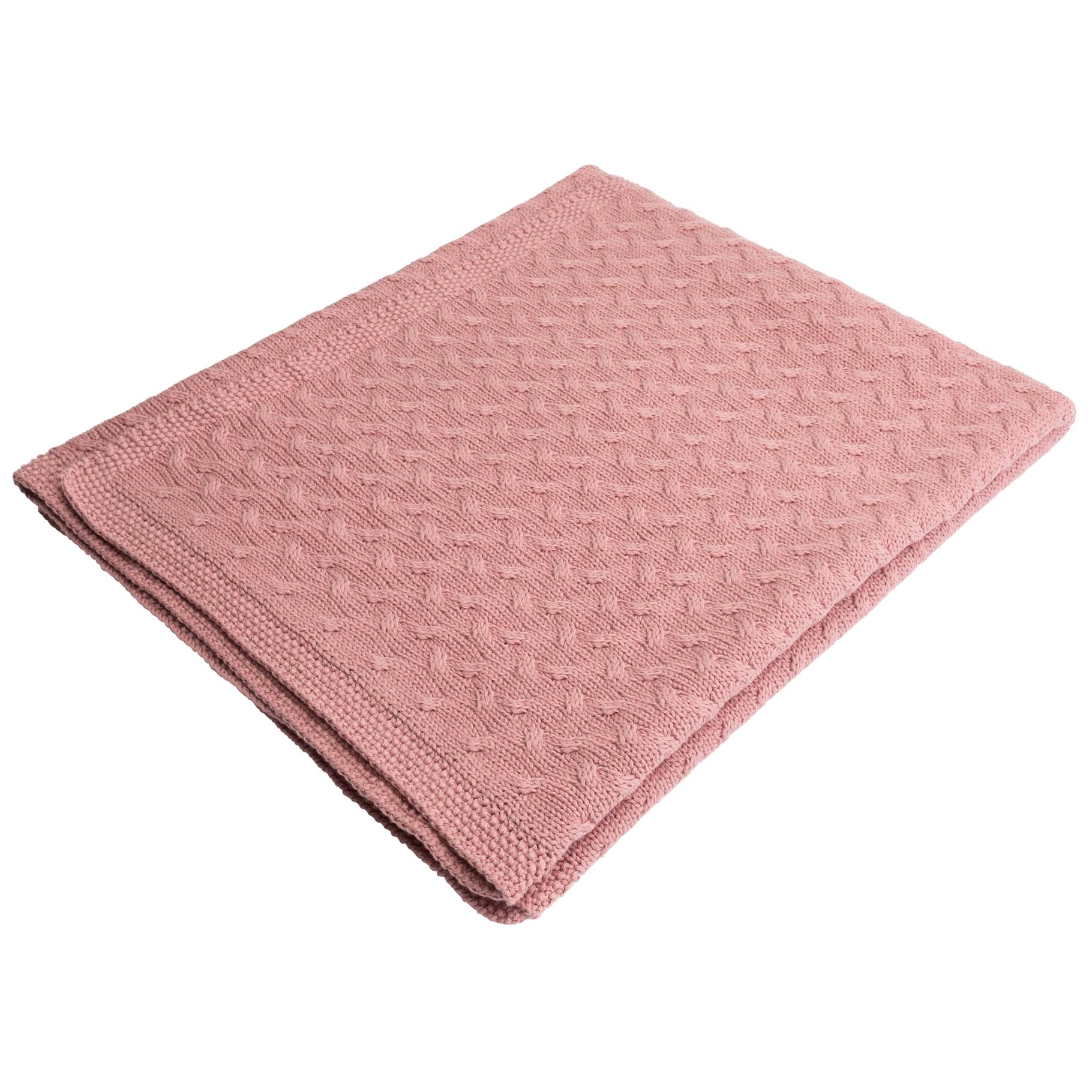 Prénatal wiegdeken kabel roze