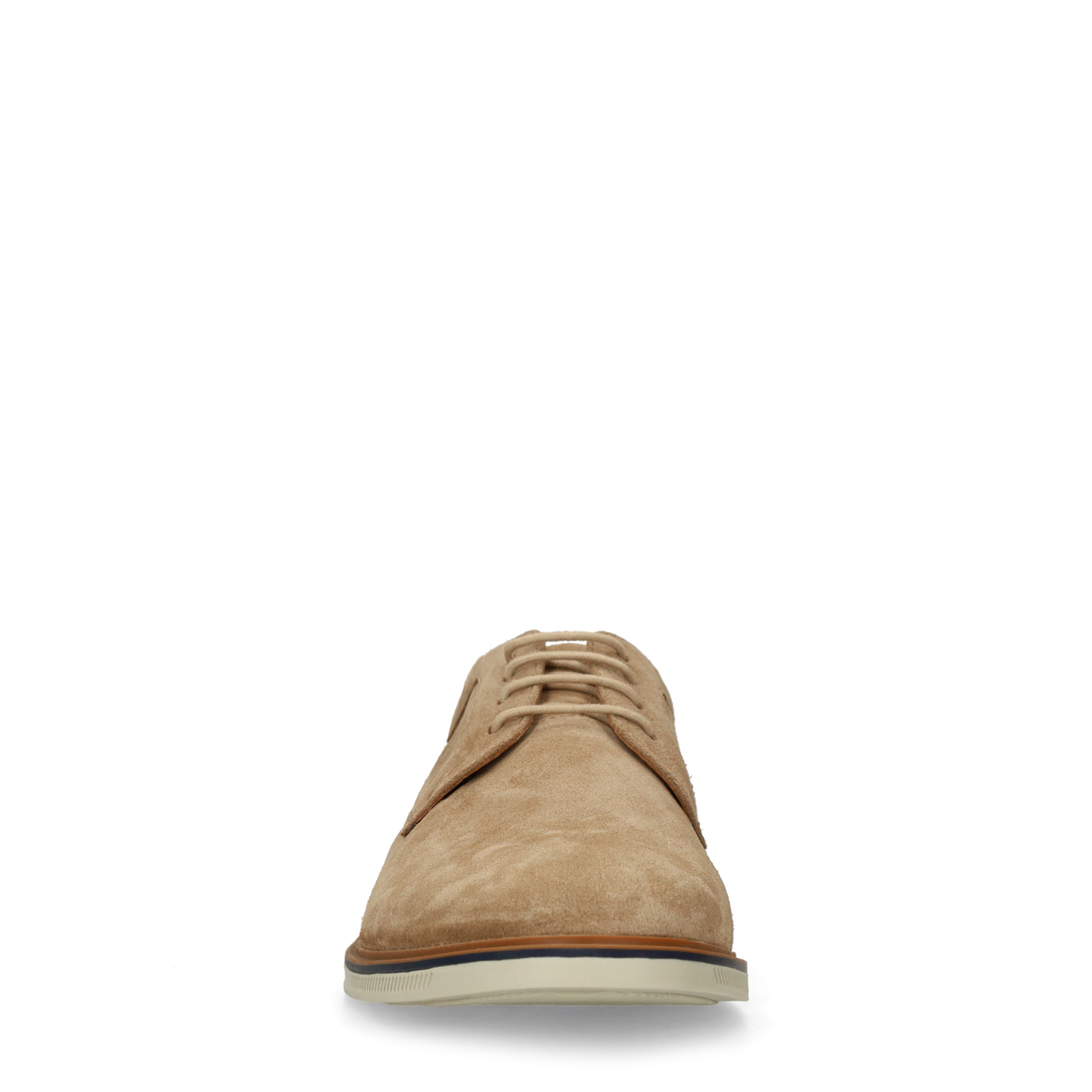 Beige suède veterschoenen