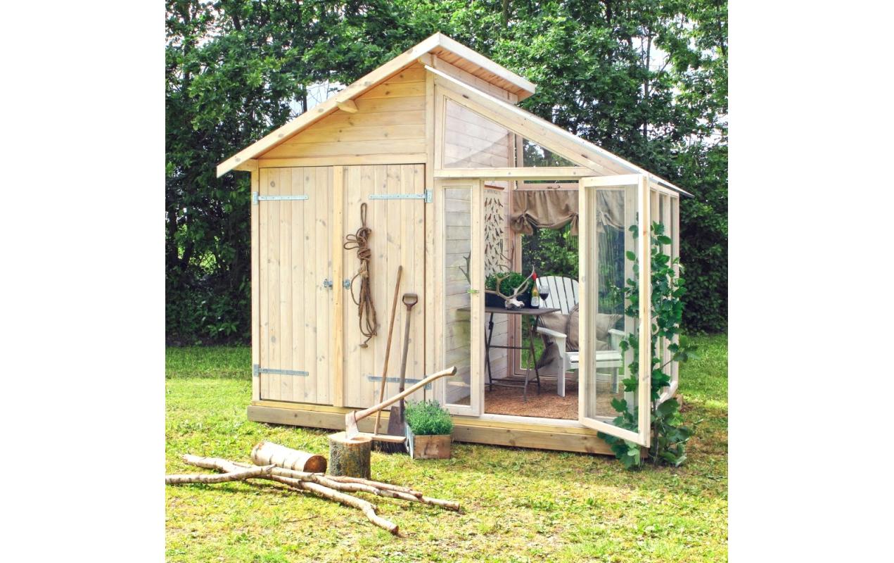 Abstellraum / Gewächshaus 6.6 m²<br>Komplette Lösung aus unbehandeltem Nadelholz und mit Boden