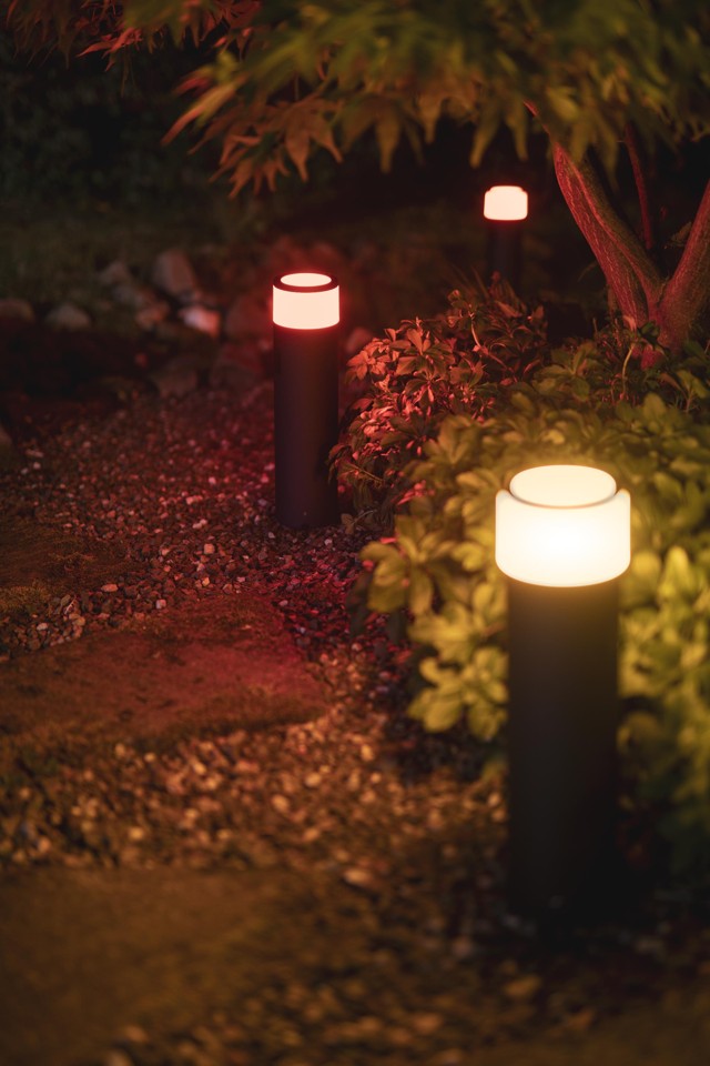Philips Hue - Calla Large Pedestal Low VoltOutdoor Extension- White & Color Ambiance