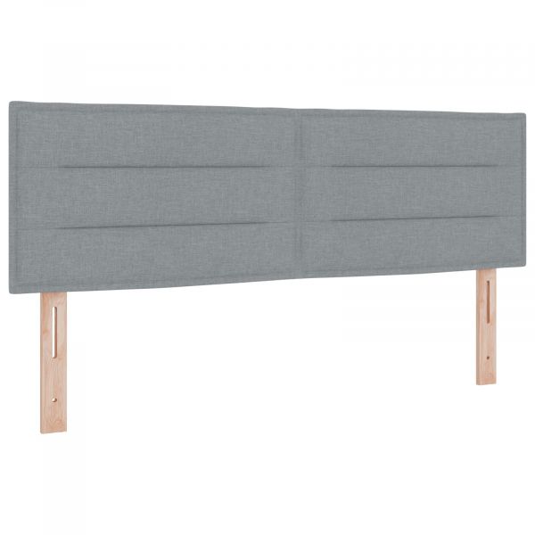 vidaXL Cabeceira Design Linhas Cinza Claro 160 cm Tecido - 3605627110