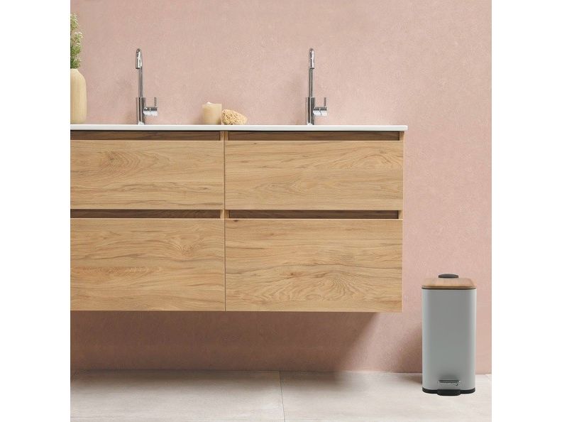 spirella Treteimer Erik 5 l, Weiss Kosmetikeimer mit Soft-Close und Inneneimer