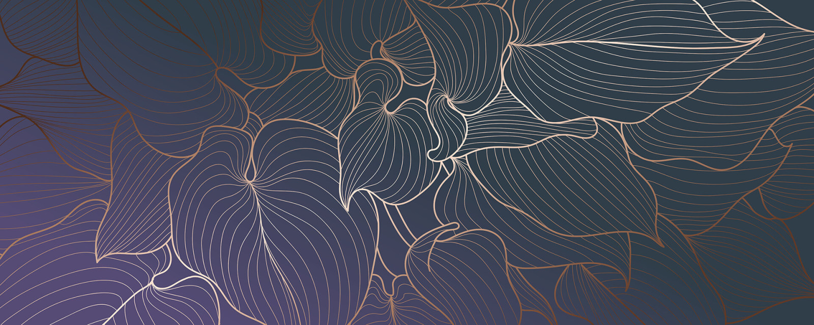 Leinwandbild FLORALES DESIGN - blau - 100x40 cm