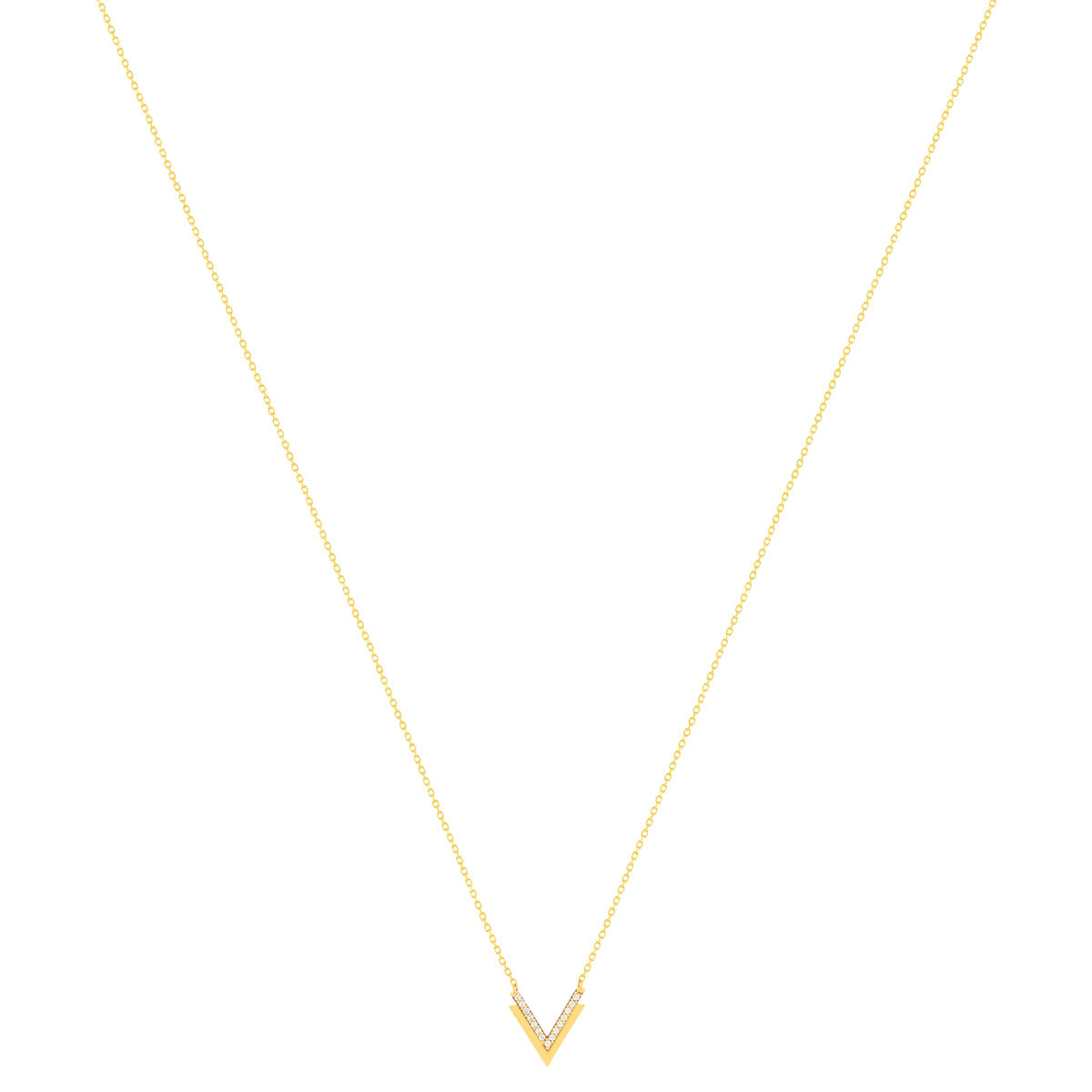 Collier or 375 jaune zirconias blancs 45 cm