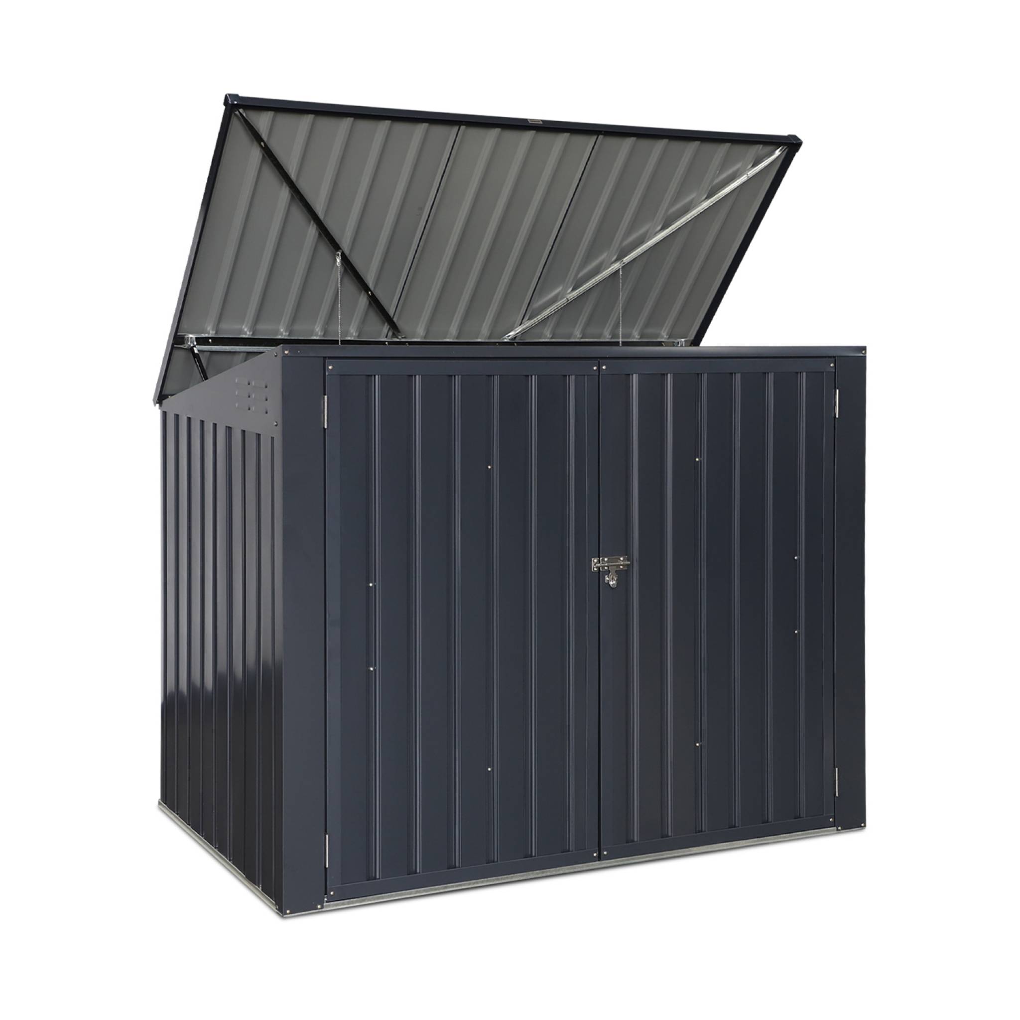 Cache poubelle double couleur gris anthracite. 1.75m²