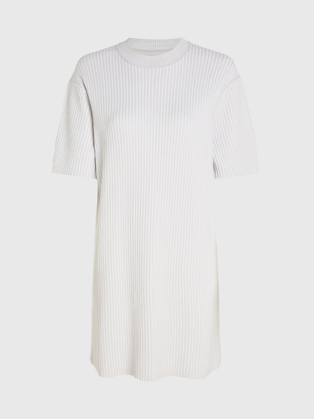 Vestido de malha canelada de algodão com modelagem solta