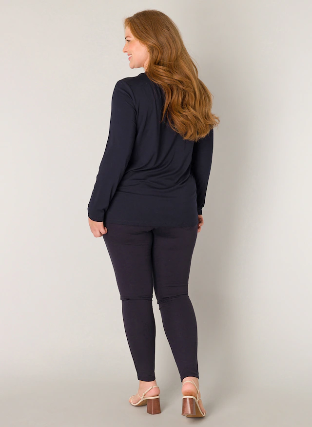 Base Level Curvy Langarmshirt , mit Rundhalsausschnitt