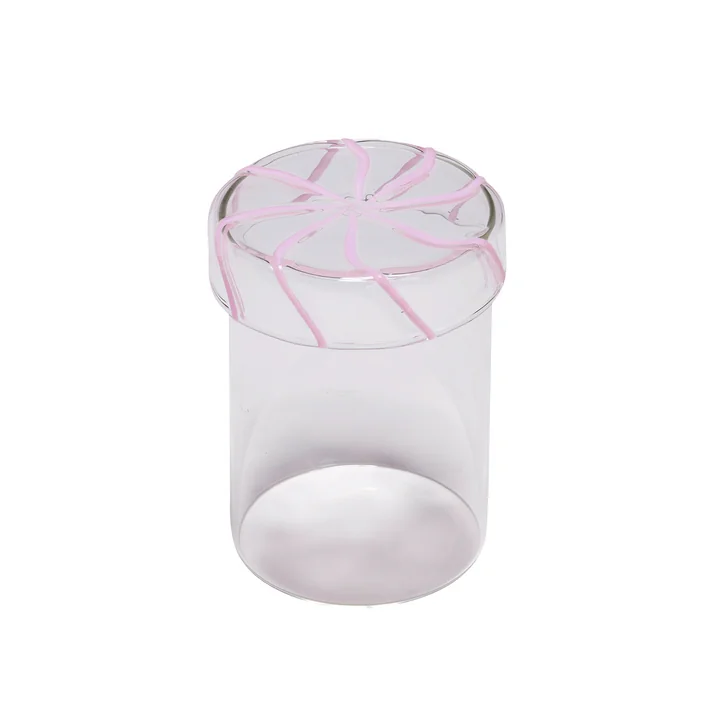 Hübsch Interior - Heir Aufbewahrungsglas, medium, rosa