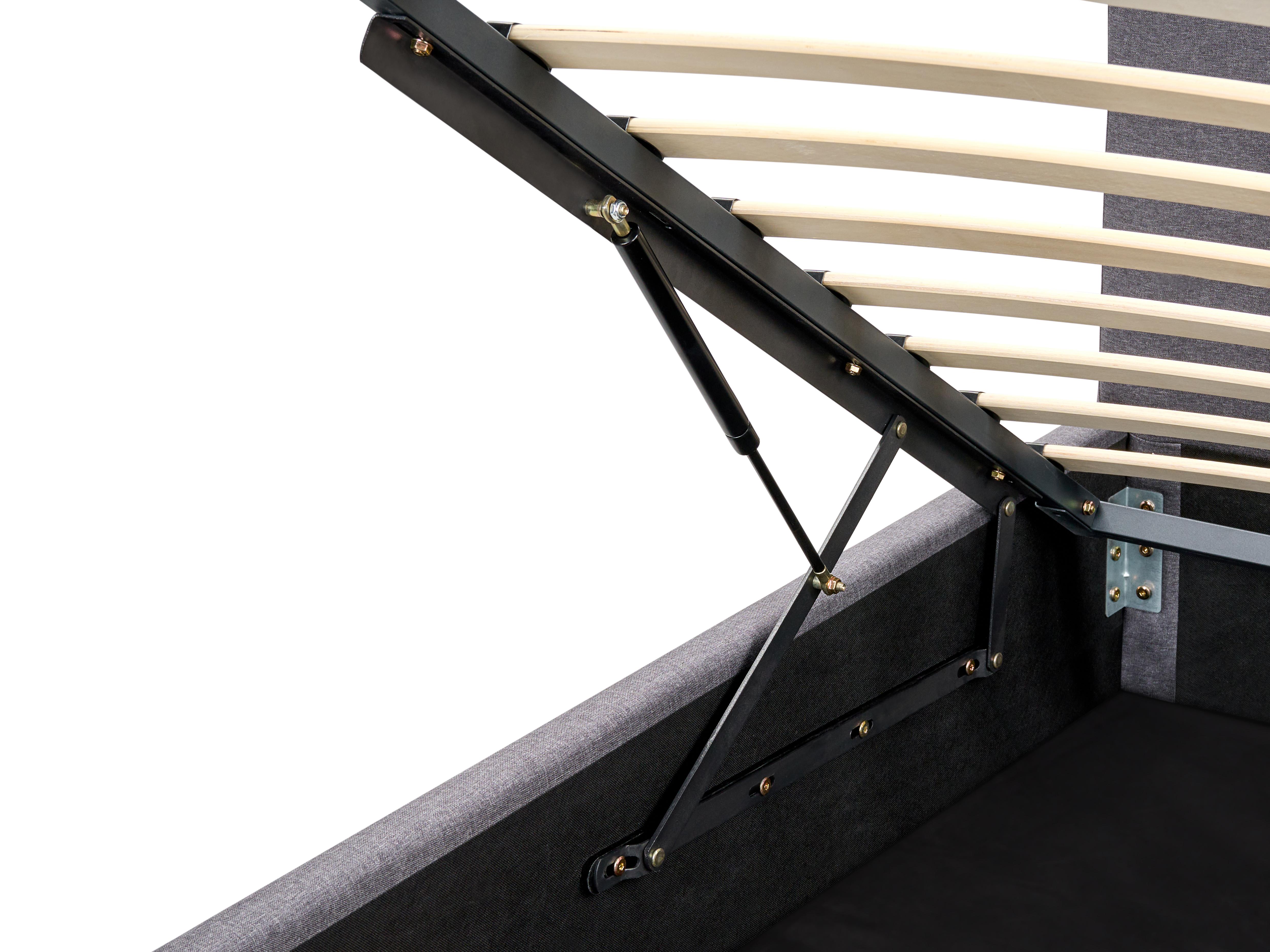 Bed met opbergruimte Stof RENNES 180 x 200 cm Donkergrijs