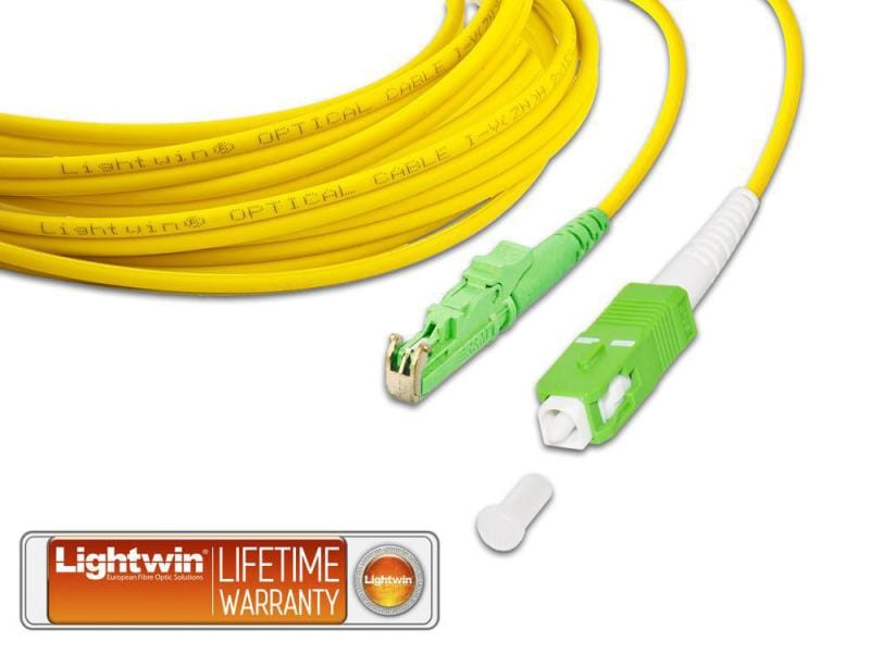 Lightwin LWL-Patchkabel SM E2000/APC – SC/APC, OS2, Simplex Singlemode E2000/APC-SC/APC Simplex OS2 1 m