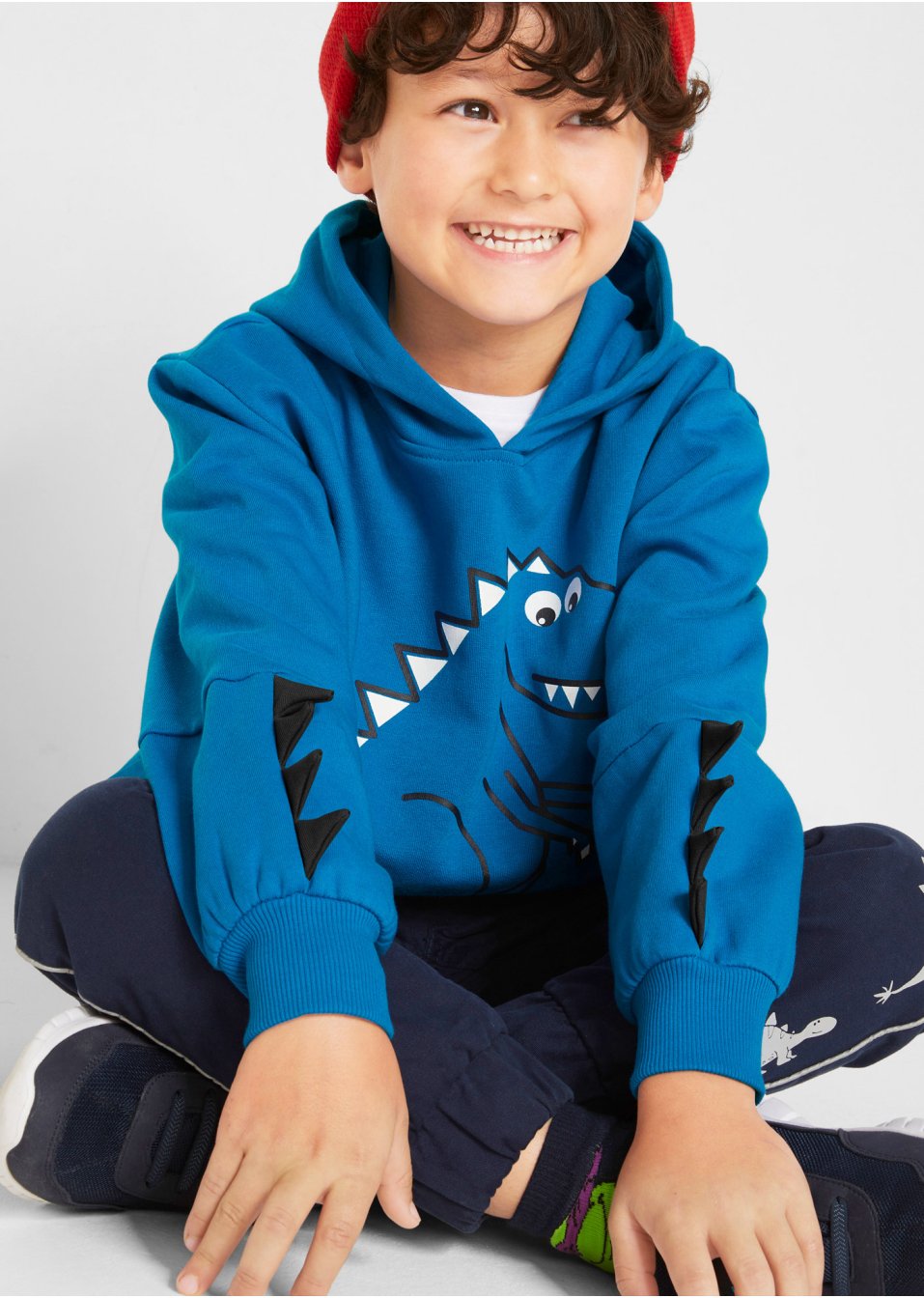 Sweat-shirt garçon à capuche imprimé dino