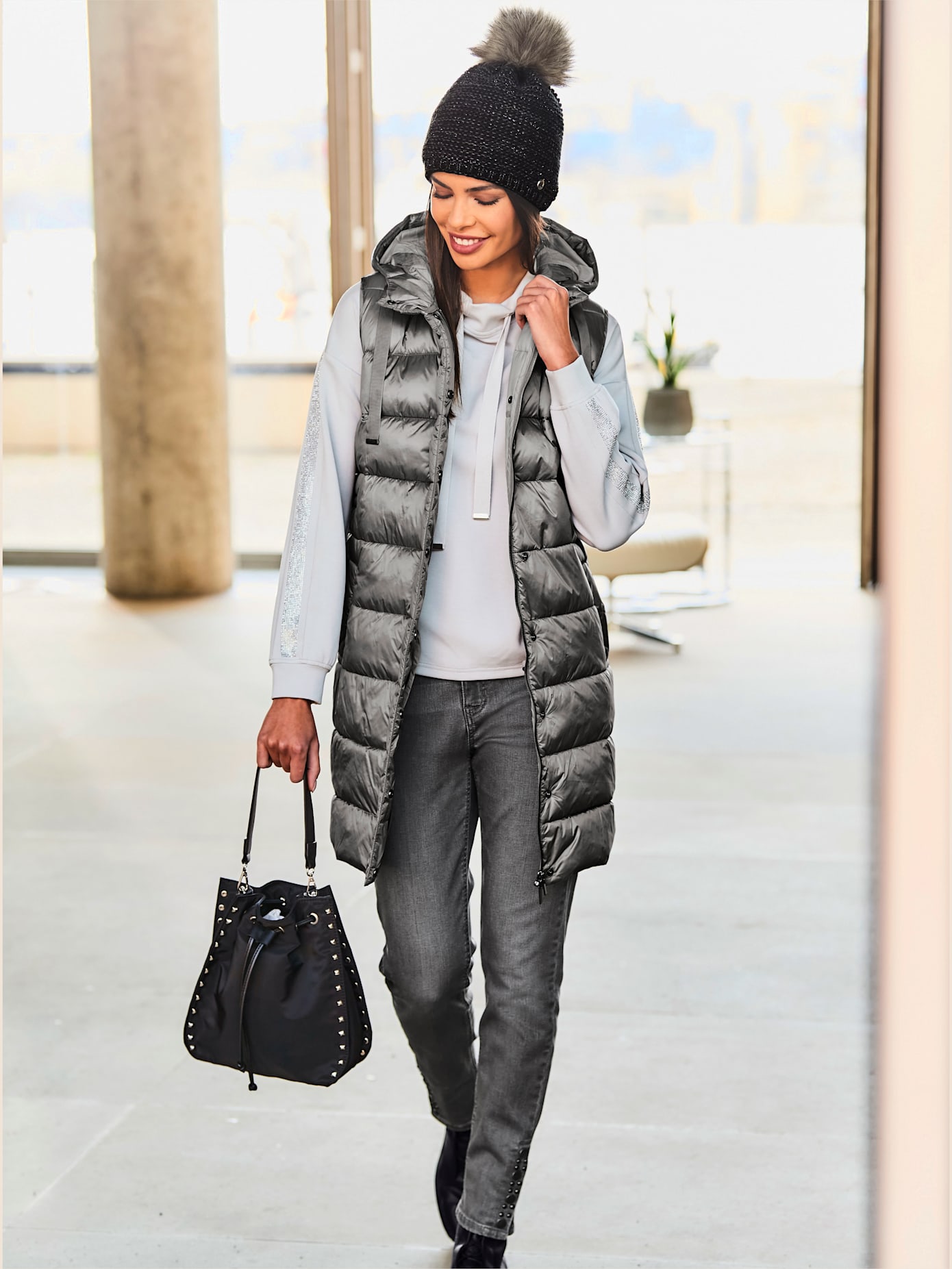 Gilet matelassé capuche tendance