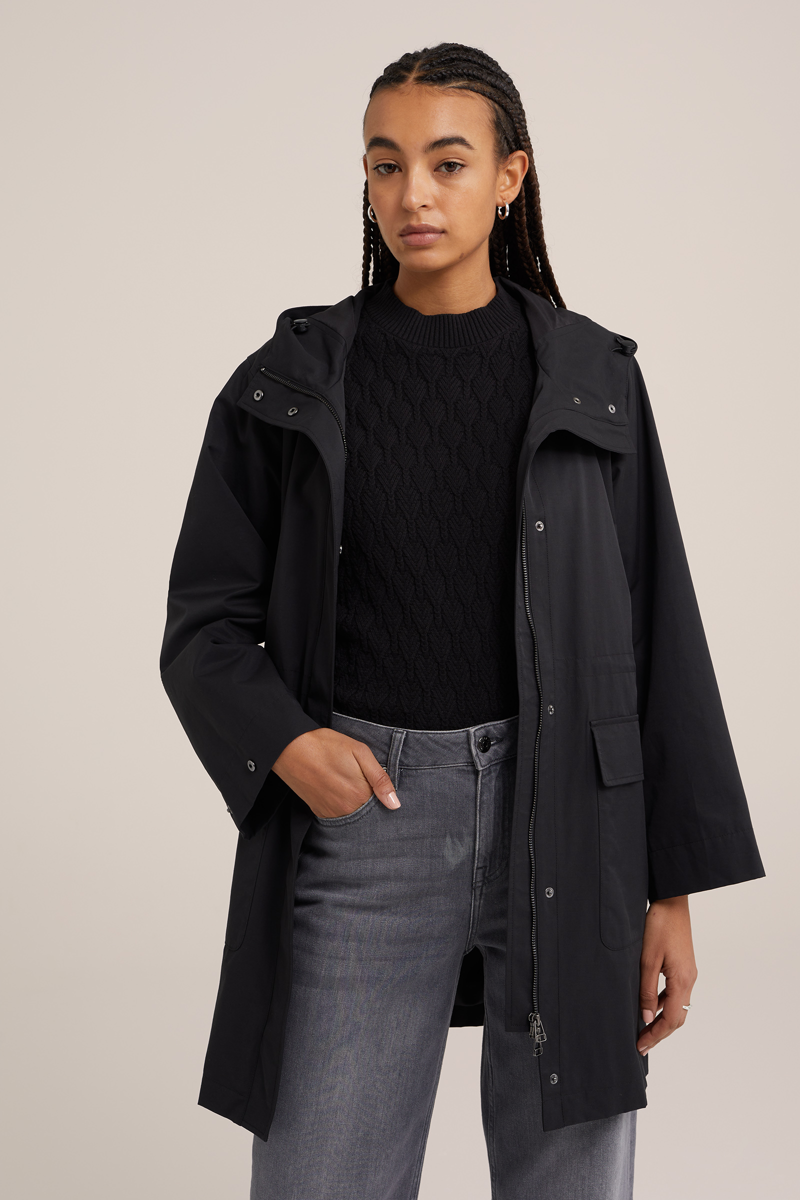 lichtgewicht parka WE Fashion Zwart