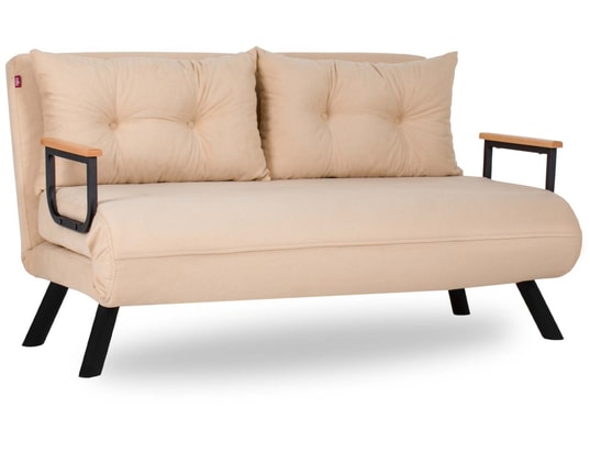 CONCEPT1 - Canapé lit Sando 2 places crème 133 x 78 x h78