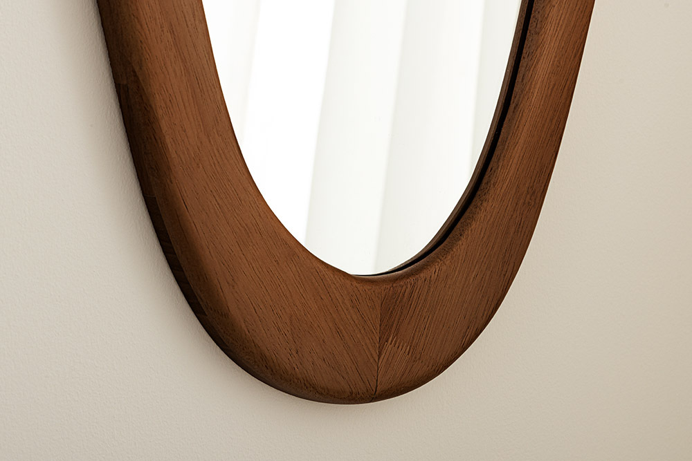 Massiver Wandspiegel ORGANIC 165cm braun Walnussholz-Design