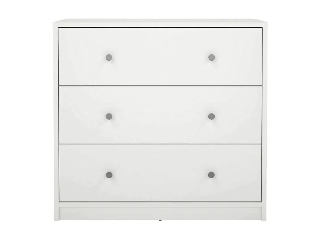 Commode Alert, Commode polyvalente, Commode de chambre, Meuble avec tiroirs, 72x30 h68 cm, Blanc