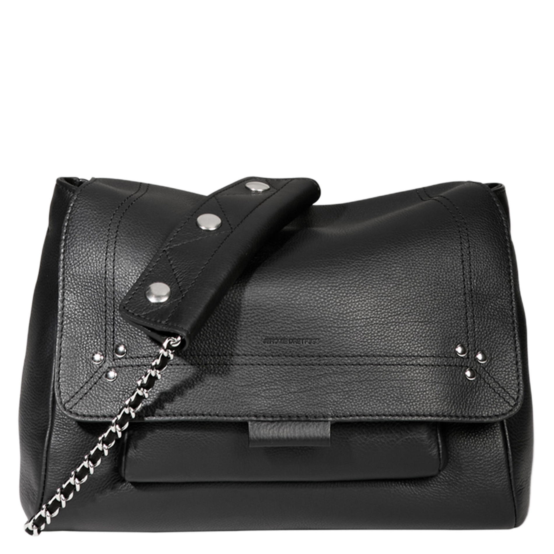 LULU M - Sac besace porté épaule en cuir | Noir