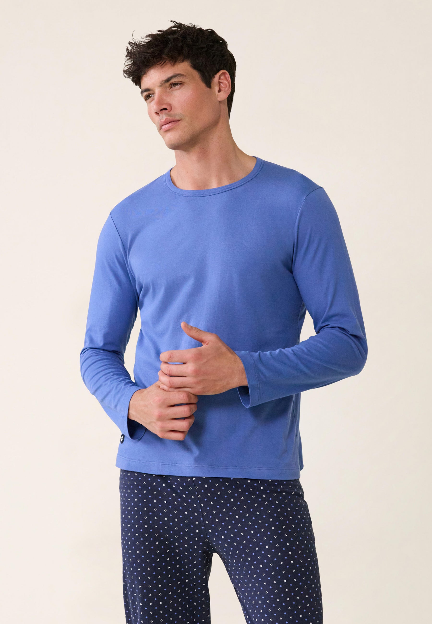 Ensemble Pyjama T-shirt et Pantalon en coton-Ensemble Pyjama James Cravate Marine